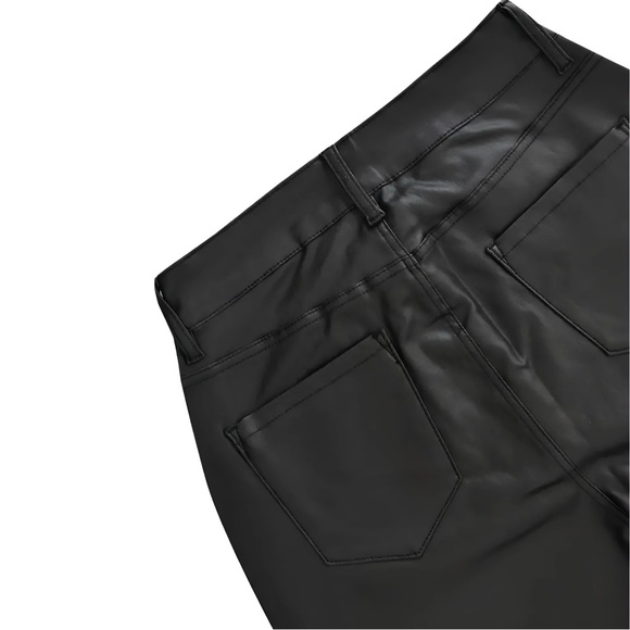 NWT SHEIN Apperloth High-Waisted Leather Bootcut Flare Leg Pants — Black, XS - Picture 9 of 12
